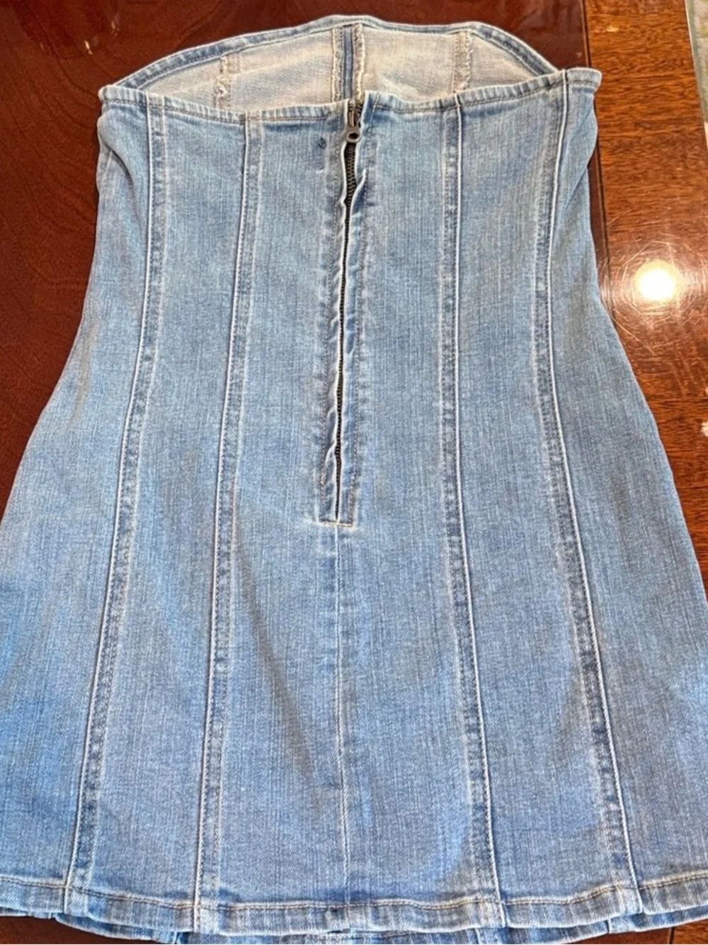 Katie J NYC Light Blue Denim Corset Dress